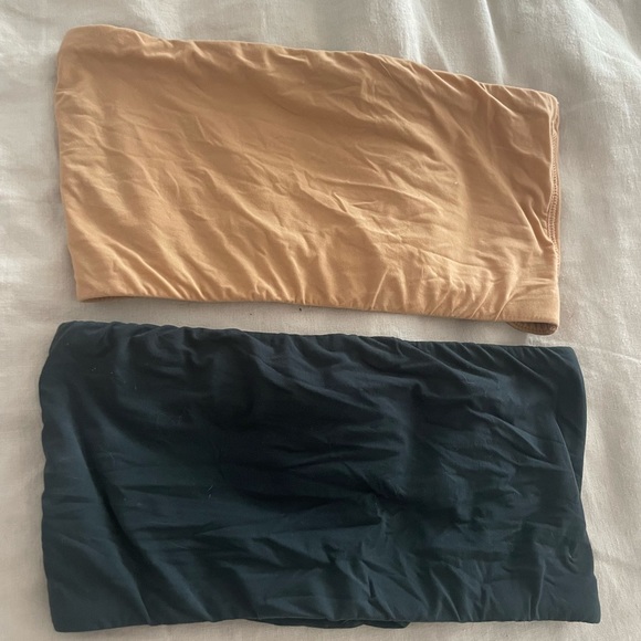 SOLD - (2) Skims Fits Everybody Bandeau Bralette in Clay and Onyx Size XS - Picture 3 of 5